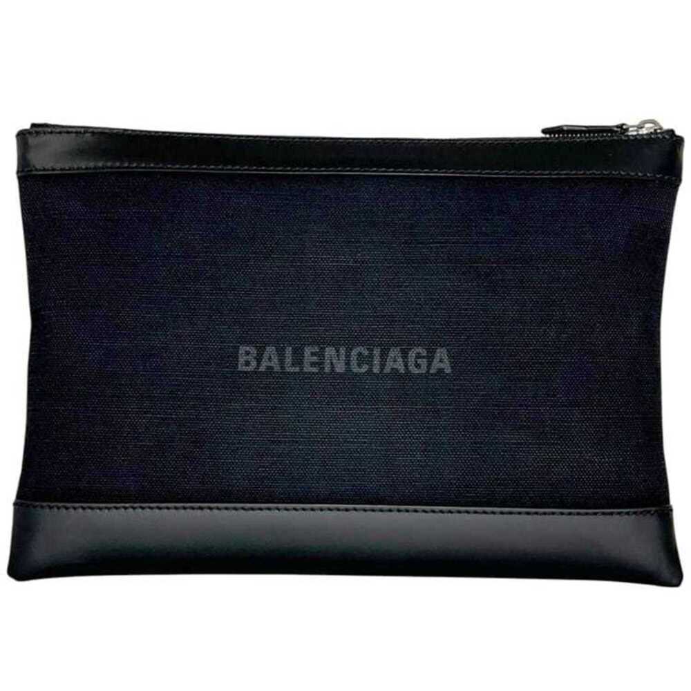 Balenciaga Clutch Bag Navy Clip M 373834 1000 V 528147 BALENCIAGA Canvas Leat...